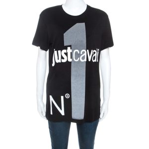 Just Cavalli Black Logo Print Jersey Oversized T-shirt XXS, Shirts & Tops - Luxury Closet catalog