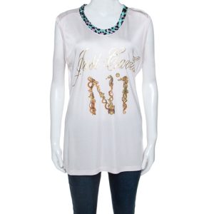 Just Cavalli Pale Pink Logo Print Jersey Oversized Sleeveless Top S, Shirts & Tops - Luxury Closet catalog