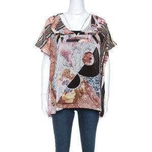 Just Cavalli Multicolor Printed Silk Top M, Shirts & Tops - Luxury Closet catalog