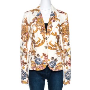 Just Cavalli Cream Floral Print Cotton Jacket M, Coats & Jackets - Luxury Closet catalog
