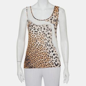 Just Cavalli Beige Animal Printed Knit Tank Top L, Shirts & Tops - Luxury Closet catalog