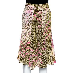 Just Cavalli Multicolor Printed Jersey Ruched Waist Detail Flared Skirt M, Skirts - Luxury Closet catalog