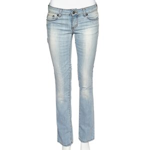 Just Cavalli Blue Denim Distressed Straight Fit Jeans M, Jeans - Luxury Closet catalog
