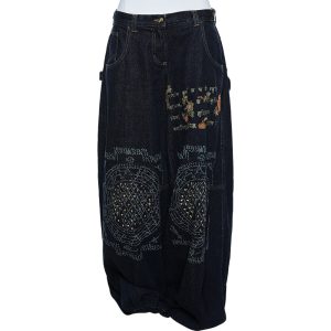 Just Cavalli Navy Blue Painted Denim Flared Leg Jeans L, Jeans - Luxury Closet catalog