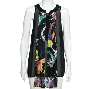 Just Cavalli Black Crepe Pleated Front Tie Detail Sleeveless Top M, Shirts & Tops - Luxury Closet catalog