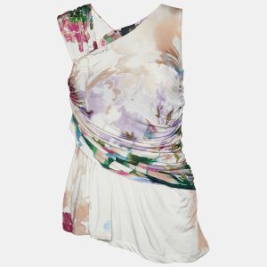 Just Cavalli Multicolor Printed Jersey Draped Sleeveless Top S, Shirts & Tops - Luxury Closet catalog