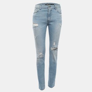Just Cavalli Blue Distressed Denim Slim Fit Jeans M Waist 29", Jeans - Luxury Closet catalog
