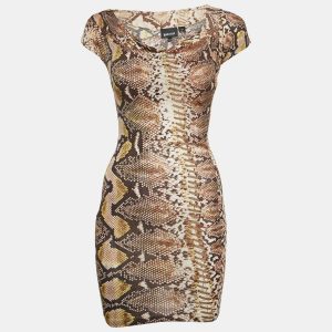 Just Cavalli Multicolor Snakeskin Print Knit Mini Dress XS, Dresses - Luxury Closet catalog