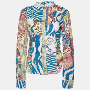 Just Cavalli Multicolor Patchwork Printed Cotton Button Front Shirt M, Shirts & Tops - Luxury Closet catalog