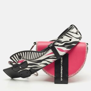 Karl Lagerfeld Pink/Black Leather K/Karlimals Crossbody Bag, Handbags - Luxury Closet catalog