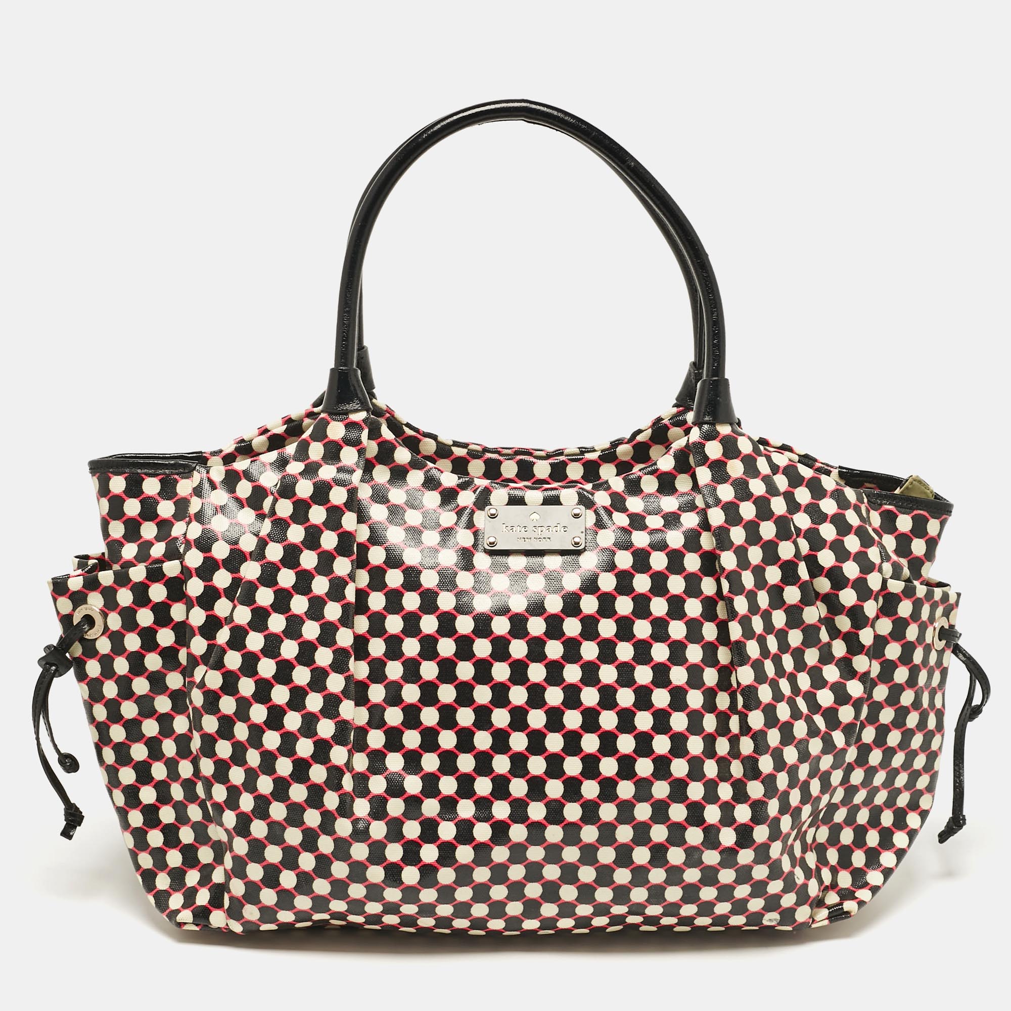 Kate Spade Multicolor Coated Canvas Polka Dots Stevie Tote, Tote Handbags - Luxury Closet catalog