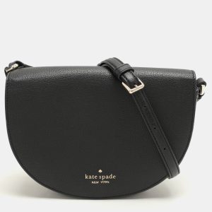 Kate Spade Black Leather Luna Crescent Crossbody Bag, Handbags - Luxury Closet catalog