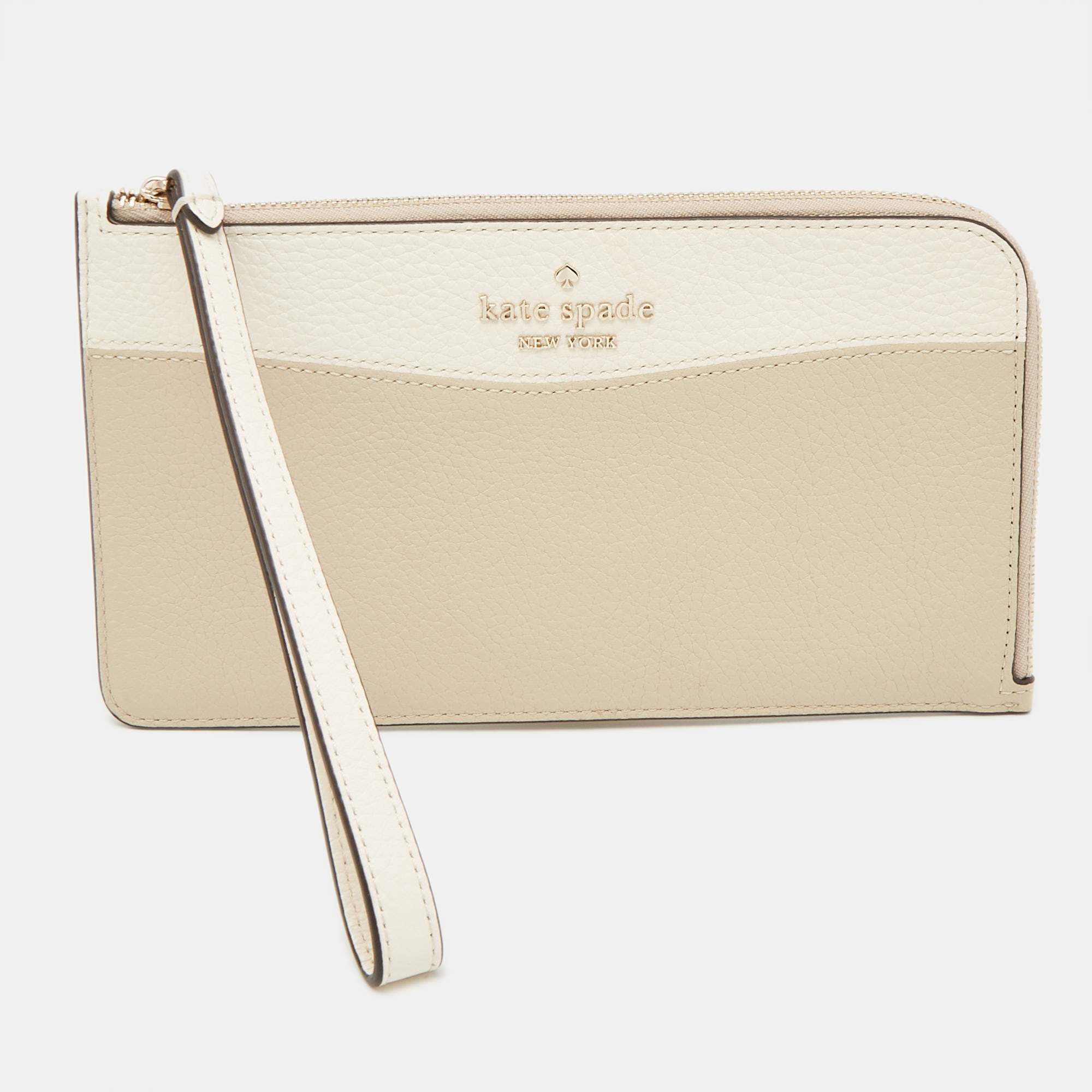 Kate Spade Beige/Cream Leather L Zip Wristlet Wallet, Clutches & Special Occasion Bags - Luxury Closet catalog