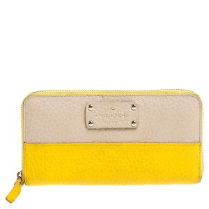 Kate Spade Yellow/Beige Leather Grove Court Lacey Zip Around Wallet, Wallets & Money Clips - Luxury Closet catalog