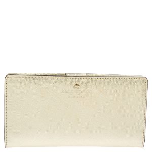 Kate Spade Metallic Gold Leather Long Flap Wallet, Wallets & Money Clips - Luxury Closet catalog