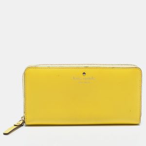 Kate Spade Yellow Leather Zip Around Wallet, Wallets & Money Clips - Luxury Closet catalog
