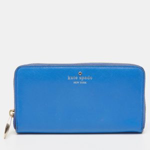 Kate Spade Blue Leather Zip Around Wallet, Wallets & Money Clips - Luxury Closet catalog