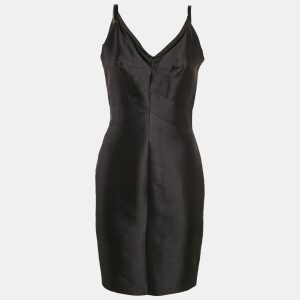 Katy Rodriguez Black Wool Blend Leather Trim Mini Dress M, Dresses - Luxury Closet catalog