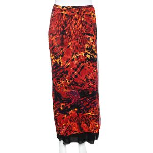 Kenzo Jeans Orange Printed Jersey Skirt L, Skirts - Luxury Closet catalog