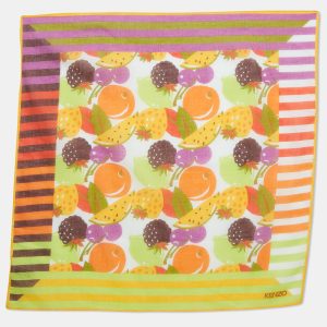Kenzo Multicolor Fruits Print Cotton Square Scarf, Scarves & Shawls - Luxury Closet catalog