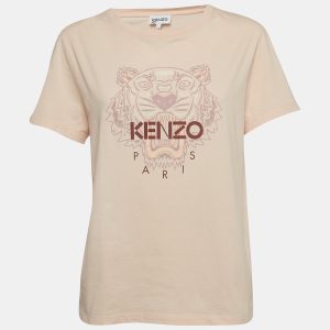 Kenzo Light Orange Tiger Print Cotton Half Sleeve T-Shirt L, Shirts & Tops - Luxury Closet catalog