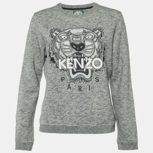 Kenzo Grey Tiger Embroidered Melange Cotton Sweatshirt L, Sweaters & Cardigans - Luxury Closet catalog