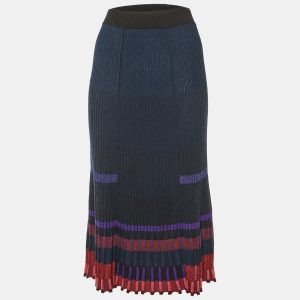 Kenzo Black Striped Lurex Rib Knit Midi Skirt S, Skirts - Luxury Closet catalog