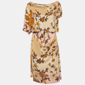 Kenzo Beige Floral Print Jersey Belted Midi Dress M, Dresses - Luxury Closet catalog