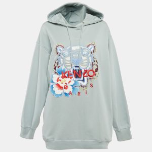 Kenzo Blue Tiger Embroidery Cotton Oversized Hoodie L, Sweaters & Cardigans - Luxury Closet catalog