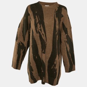 Kenzo Brown Pattern Knit Crewneck Sweater Dress XL, Sweaters & Cardigans - Luxury Closet catalog