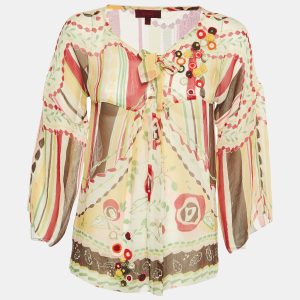 Kenzo Multicolor Floral Print Silk Chiffon Top S, Shirts & Tops - Luxury Closet catalog