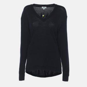 Kenzo Navy Blue Wool Knit V Neck Pullover Sweater S, Sweaters & Cardigans - Luxury Closet catalog