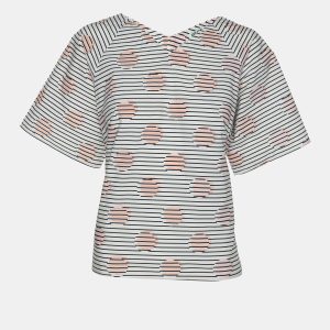 Kenzo White Striped Printed Cotton Tunic Blouse L, Shirts & Tops - Luxury Closet catalog