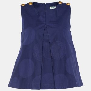 Kenzo Navy Blue Circle Jacquard Sleeveless Flared Top S, Shirts & Tops - Luxury Closet catalog