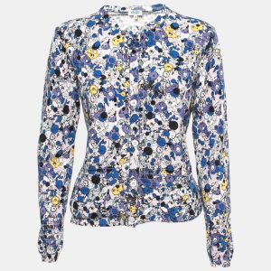 Kenzo Blue Multicolor Printed Knit Buttoned Cardigan M, Sweaters & Cardigans - Luxury Closet catalog