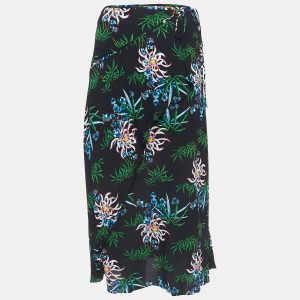 Kenzo Black Printed Crepe Wrap Effect Midi Skirt M, Skirts - Luxury Closet catalog