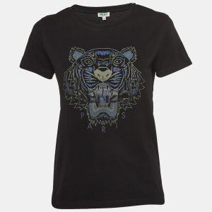 Kenzo Black Tiger Print Cotton Knit Short Sleeves T-shirt M, Shirts & Tops - Luxury Closet catalog