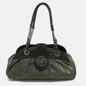 Kenzo Green/Black Nylon and Leather Satchel, Satchels - Luxury Closet catalog
