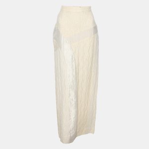 Koi Creme Textured Silk Maxi Skirt S, Skirts - Luxury Closet catalog