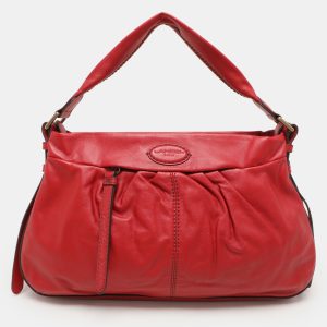 Lancel Red Pleated Leather Satchel, Satchels - Luxury Closet catalog