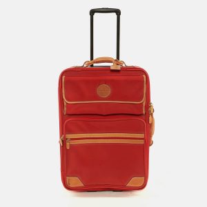 Lancel Red/Tan Canvas and Leather Rolling Suitcase Luggage, Handbags - Luxury Closet catalog