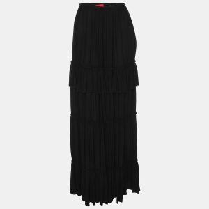 Lanvin Black Silk Layered Ruffle Maxi Skirt L, Skirts - Luxury Closet catalog