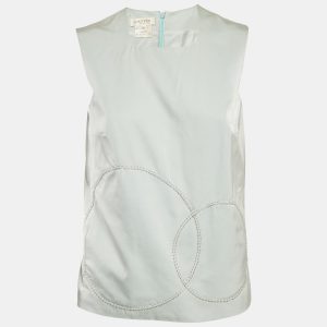 Lanvin Green Embellished Wool Blend Sleeveless Top M, Shirts & Tops - Luxury Closet catalog