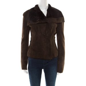 Lanvin Chocolate Brown Lambskin Leather Shearling Lined Biker Jacket M, Coats & Jackets - Luxury Closet catalog