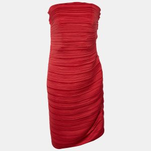 Lanvin Red Plisse Strapless Mini Dress M, Dresses - Luxury Closet catalog