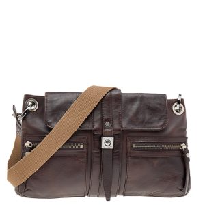 Lanvin Dark Brown Leather Flap Shoulder Bag, Shoulder Bags - Luxury Closet catalog