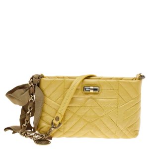 Lanvin Yellow Quilted Leather Happy Pocket Crossbody Bag, Handbags - Luxury Closet catalog