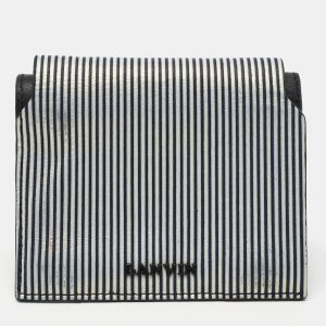 Lanvin White/Black Glitter Leather Card Case, Wallets & Money Clips - Luxury Closet catalog