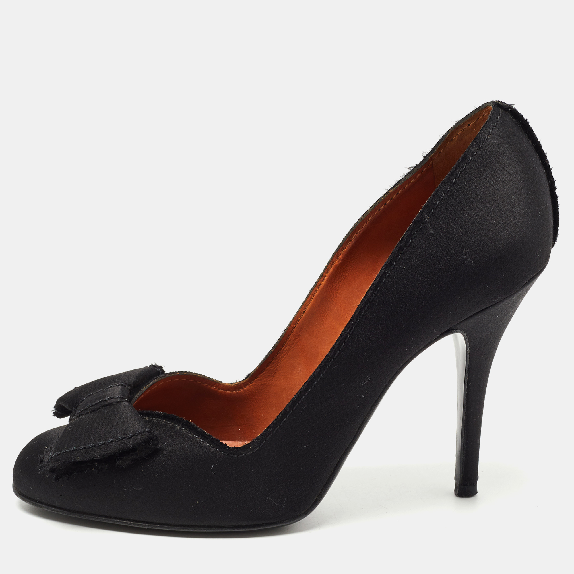 Lanvin Black Satin Bow Pumps Size 37.5, Pumps - Luxury Closet catalog