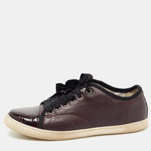 Lanvin Burgundy Leather and Embossed Python Cap Toe Low Top Sneakers Size 37, Athletic Shoes & Sneakers - Luxury Closet catalog